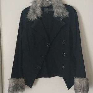 Tripp NYC Moto Jacket with Faux Fur Size Medium